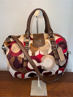 Coach Madison Juliette Graphic Op Art Satchel Handbag
